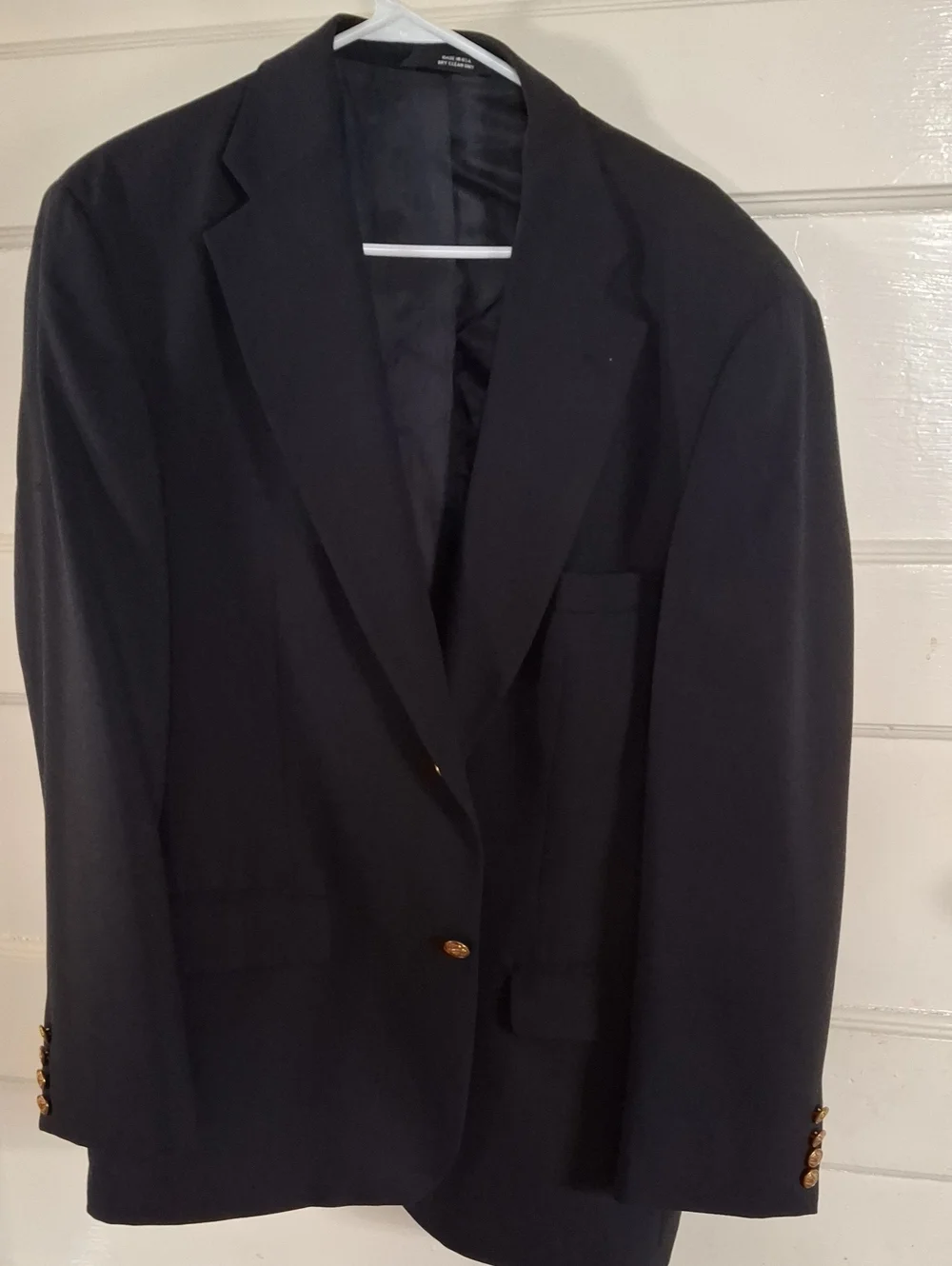 Haggar Black Sport Coat with Gold Buttons